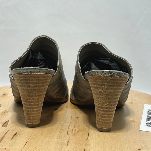 Paul Green Womens Winston Metallic Pleated Leather Open Toe Sandal Mules - 6.5 - Picture 6 of 10